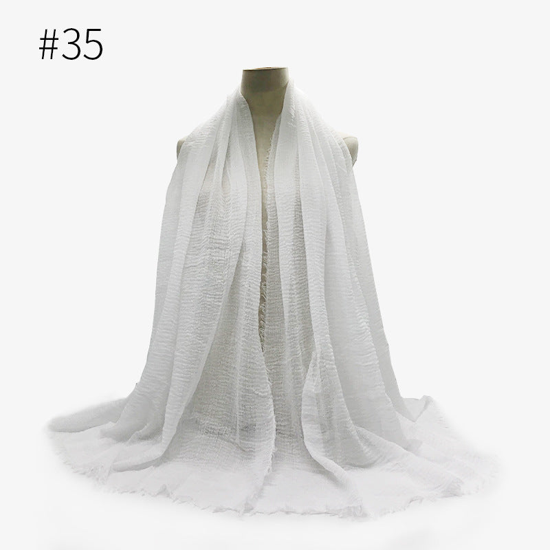 Bubble Plain Soft Cotton Scarf Wrap For Women