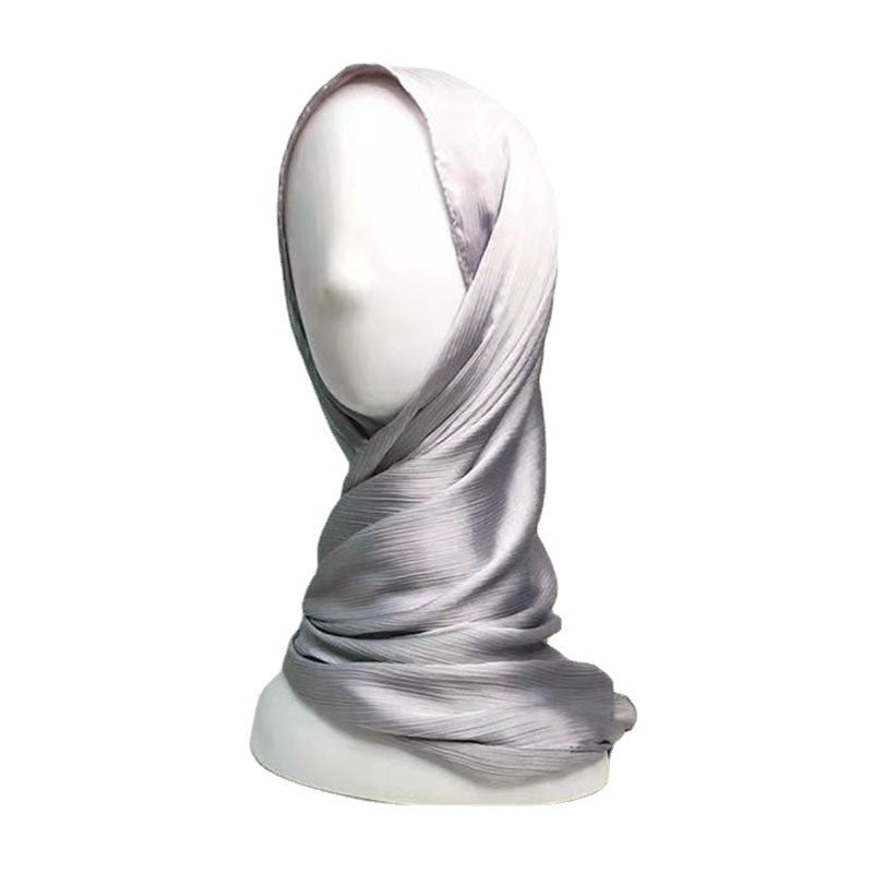 Satin Pleated Women’s Scarf Malaysian Design
