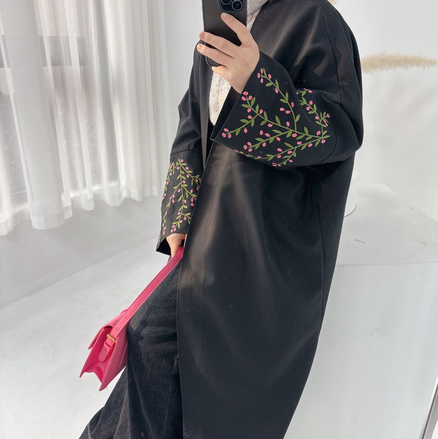 Flower Embroidered Cardigan Dress Dubai