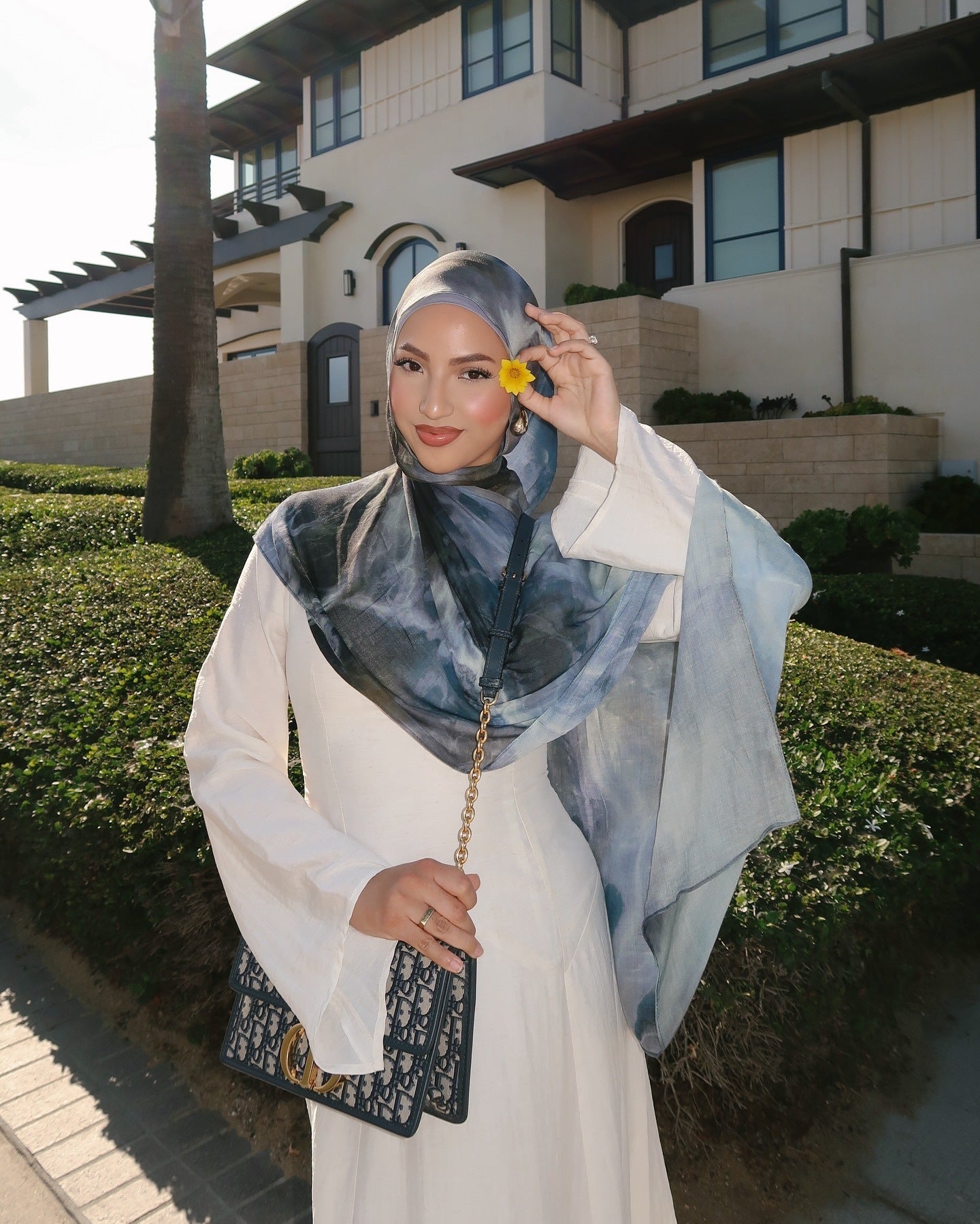 Satin Printed Head Wrap Scarf Elegant Shawl