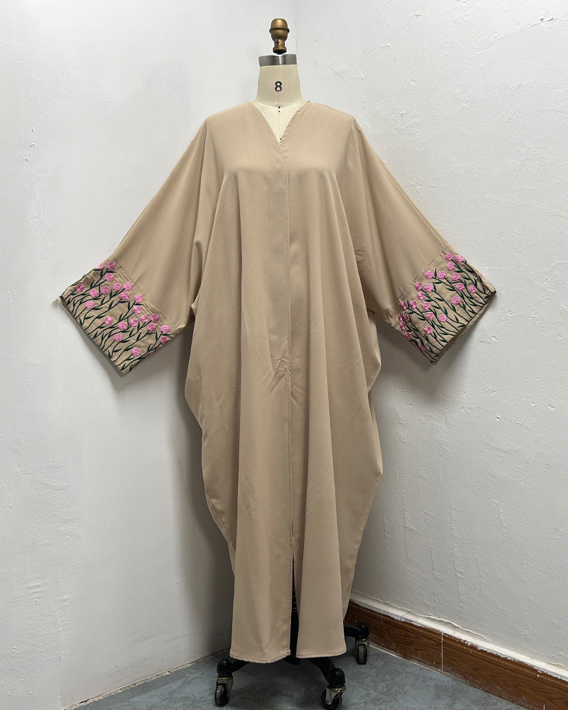 Embroidered Loose Cardigan Robe Dubai Style