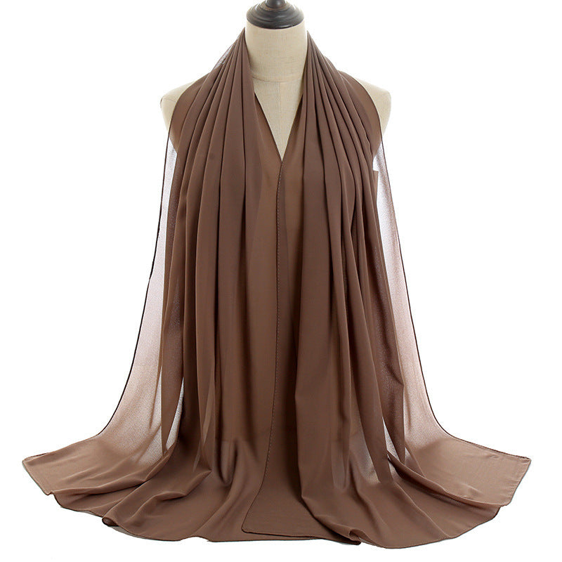 Pearl Chiffon Monochrome Women Scarf