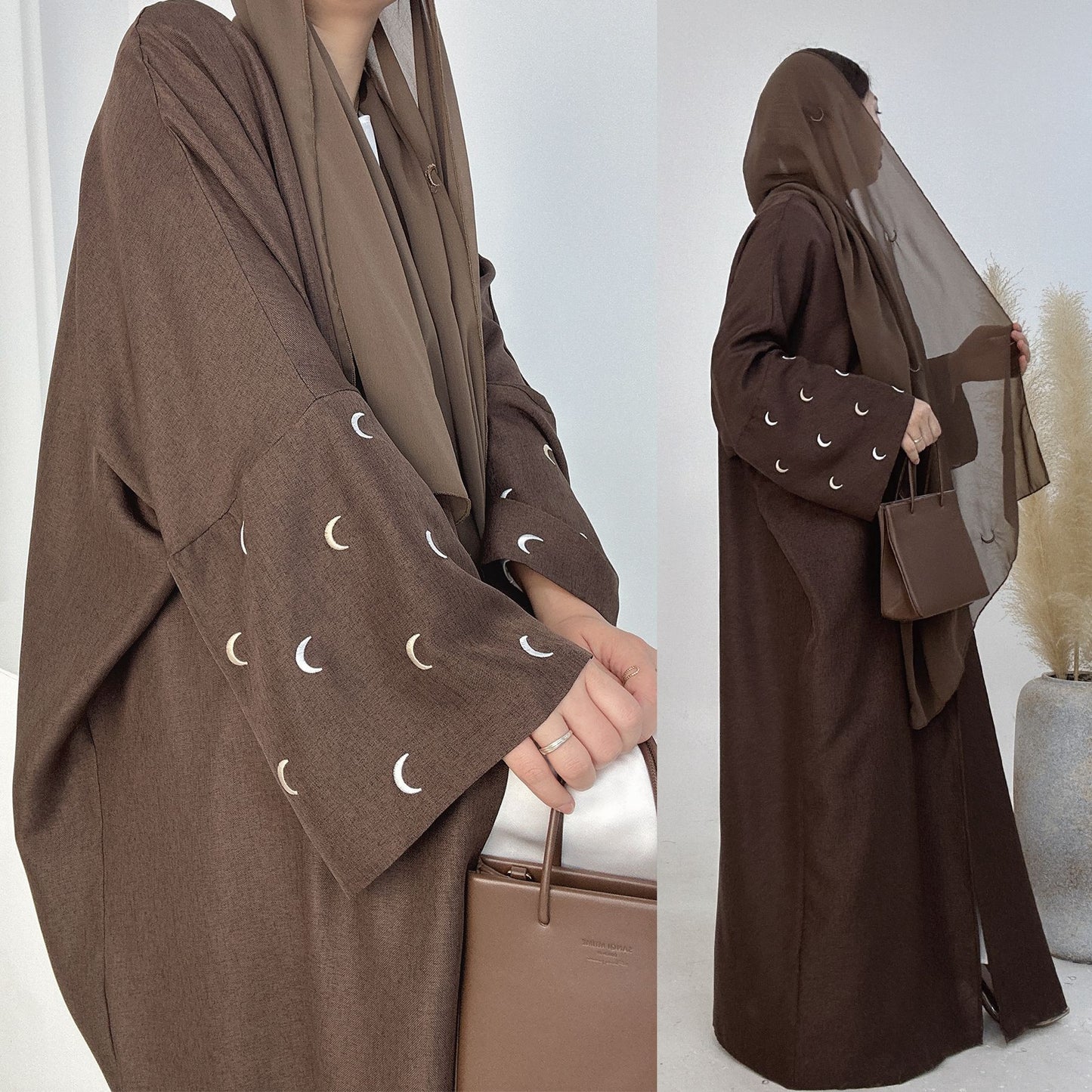 Saudi Embroidered Cardigan Robe Dubai Style