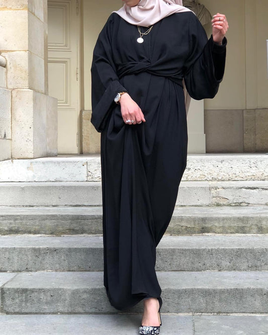 Two-Piece Tie Robe Set in Dubai Modest Wear