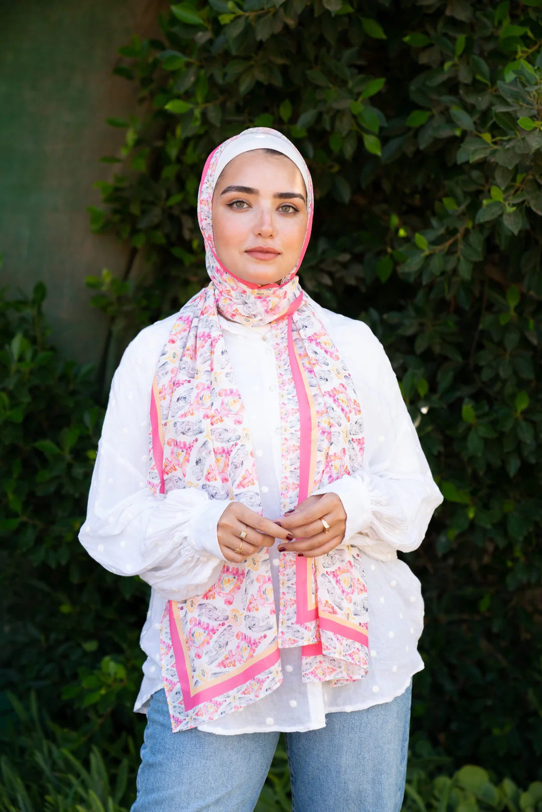 Satin Printed Head Wrap Scarf Elegant Shawl