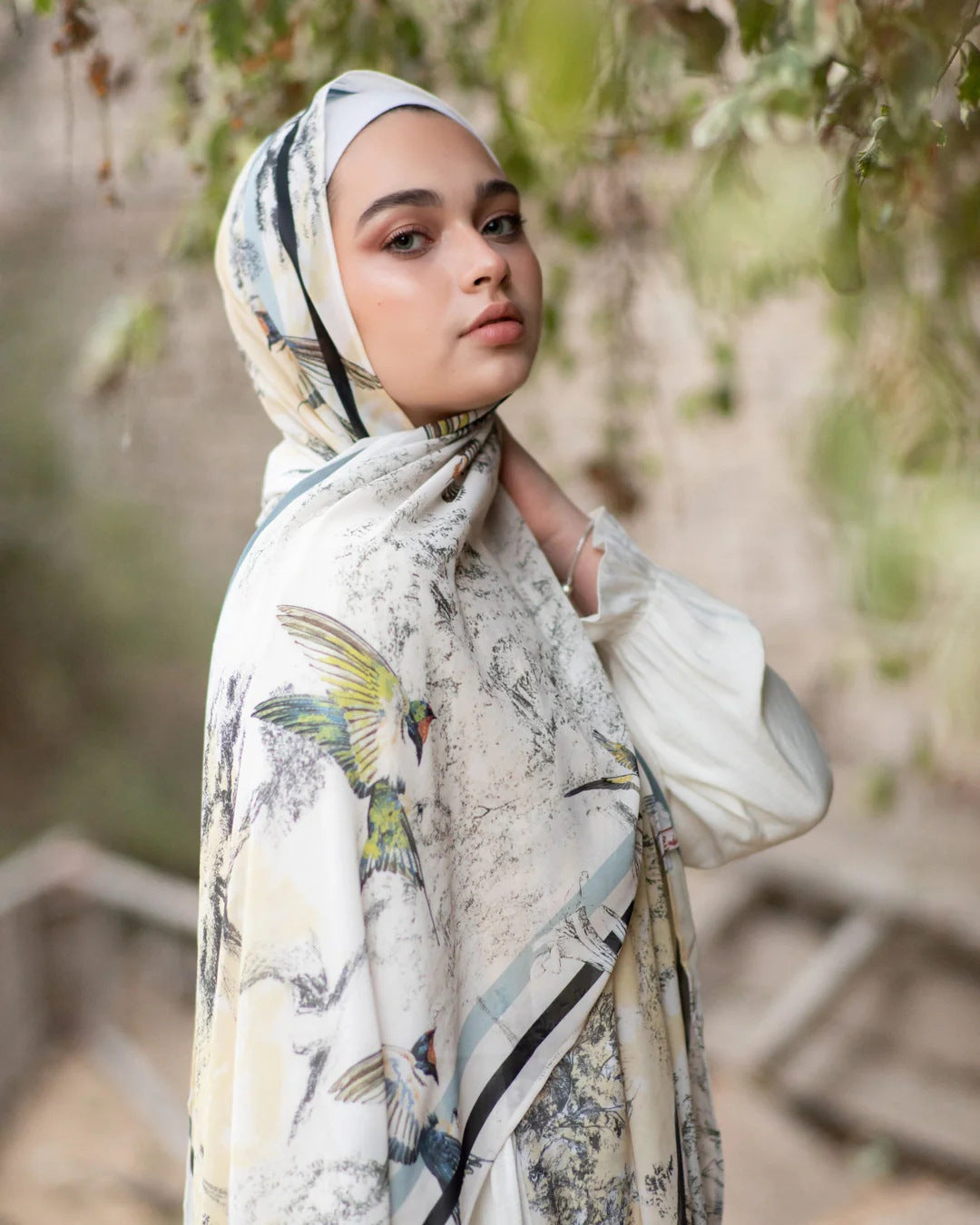 Satin Printed Head Wrap Scarf Elegant Shawl