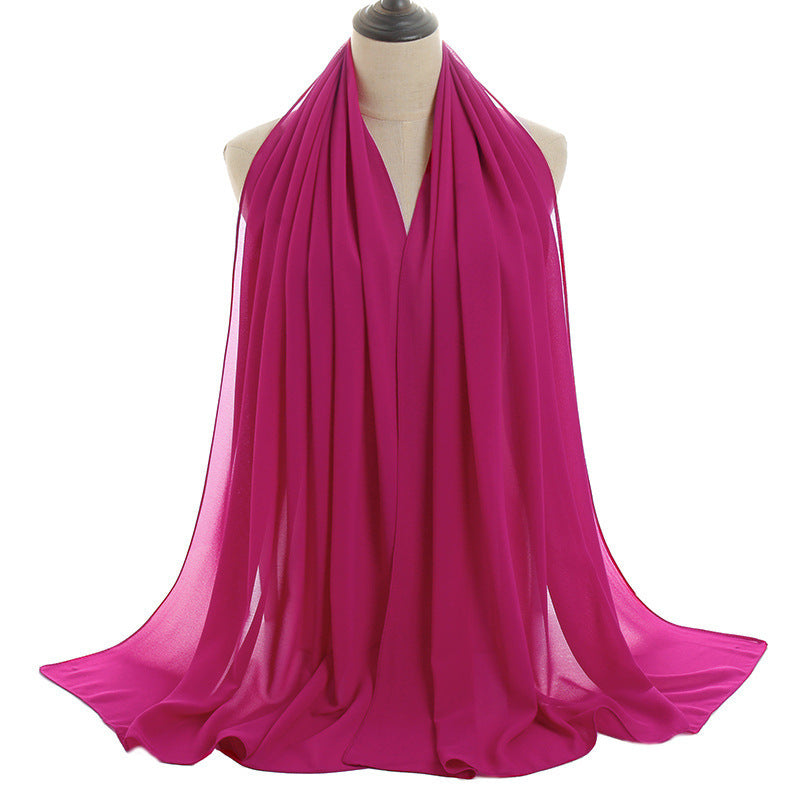 Pearl Chiffon Monochrome Women Scarf