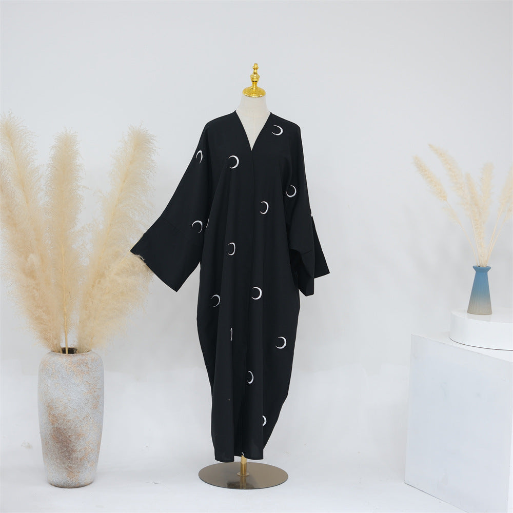 Moon Embroidery Cardigan Dress Dubai
