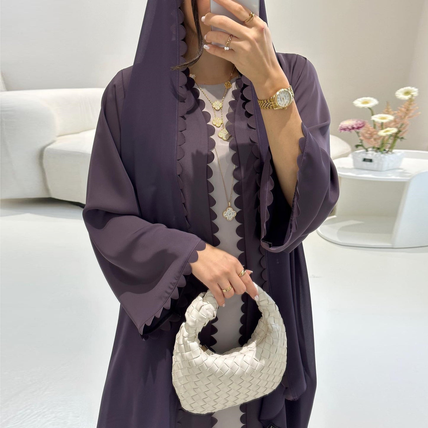Cardigan with Scarf Dubai Two-Piece Women Set