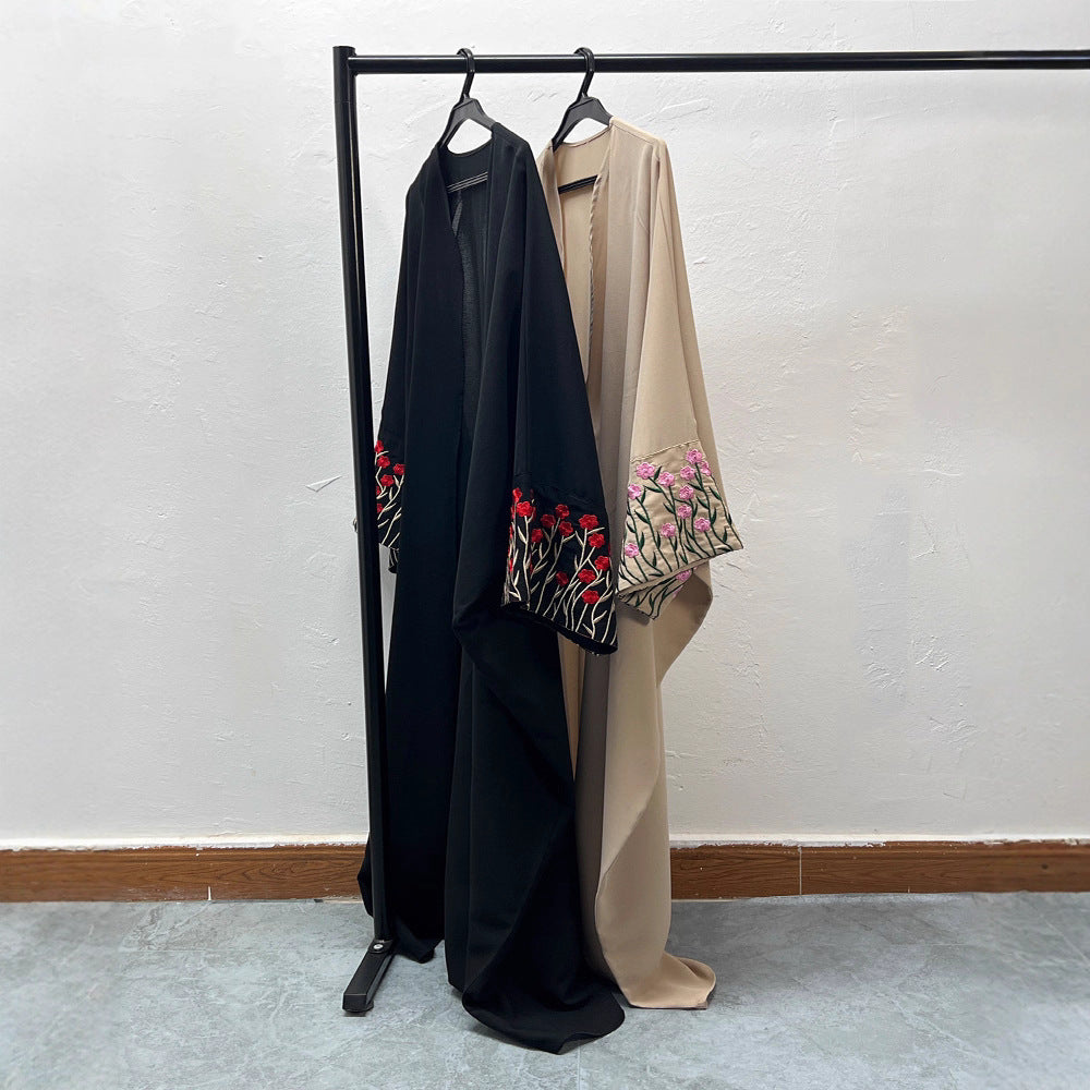 Embroidered Loose Cardigan Robe Dubai Style