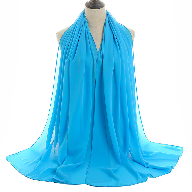 Pearl Chiffon Monochrome Women Scarf