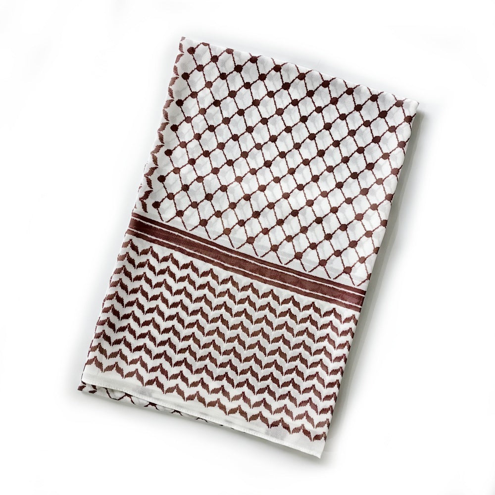 Chiffon Plaid Printed Arabic Style Fashion Scarf