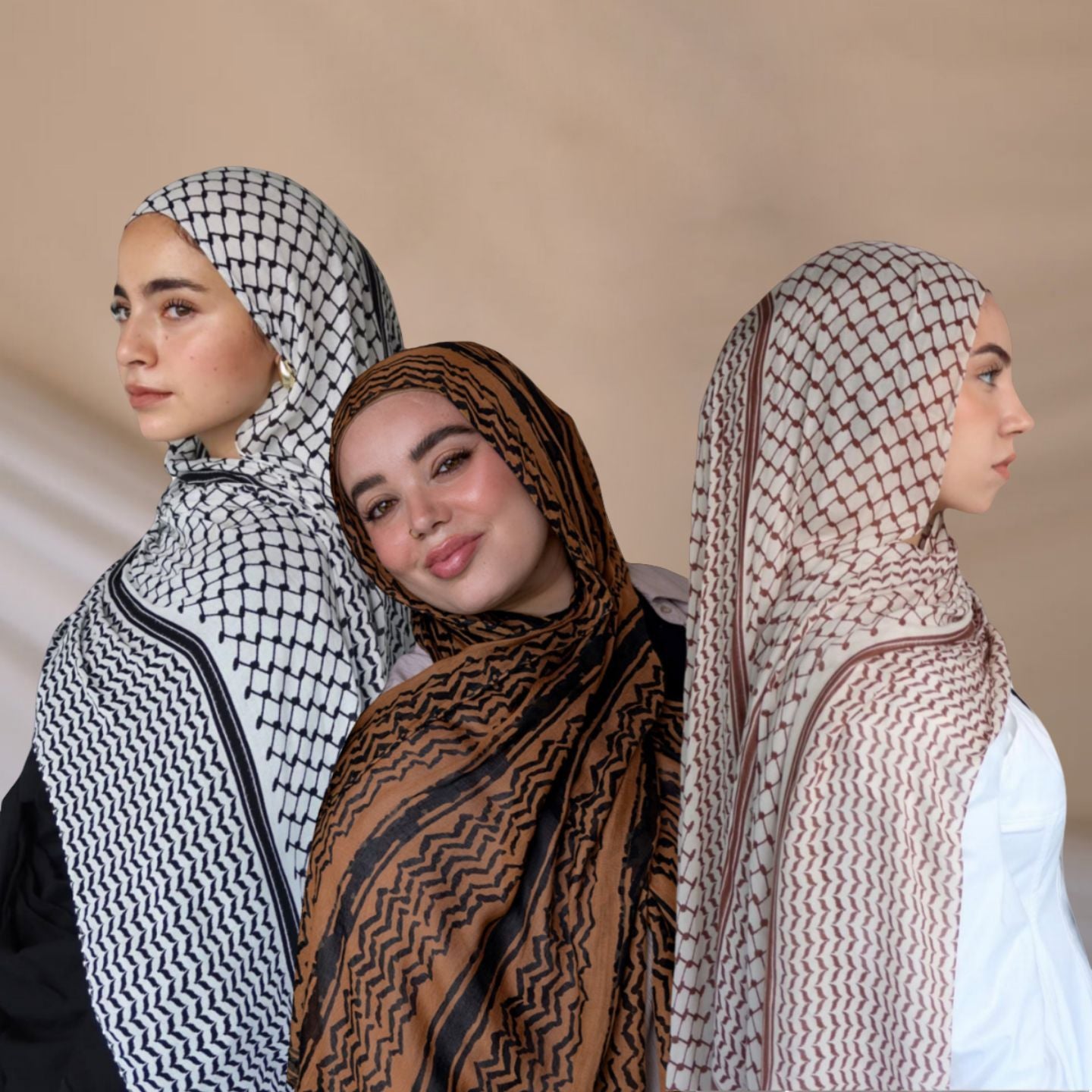 Chiffon Plaid Printed Arabic Style Fashion Scarf