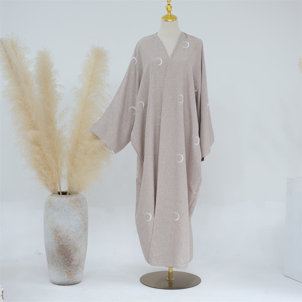 Moon Embroidery Cardigan Dress Dubai