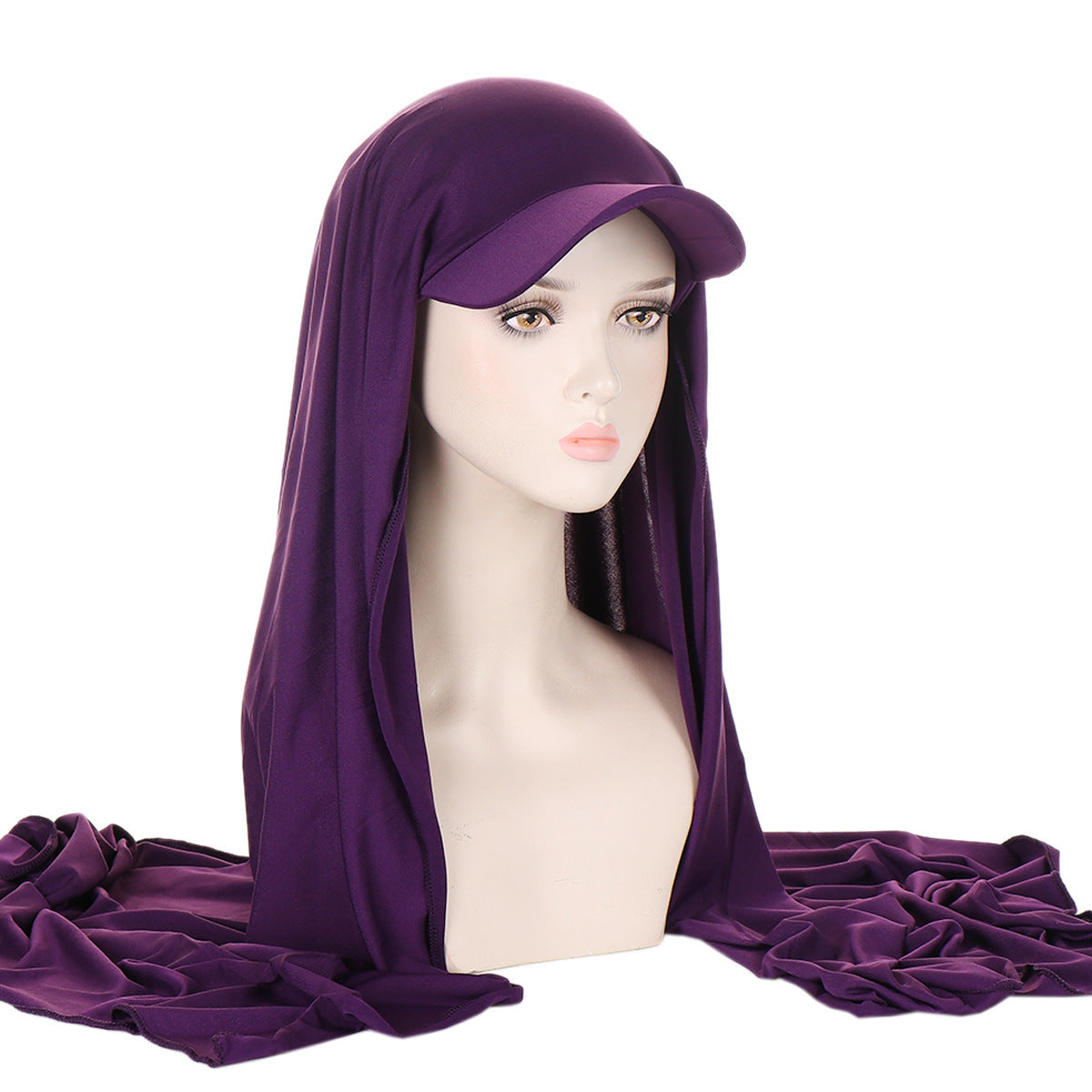 Solid Color Scarf Hat Pullover Women Middle East