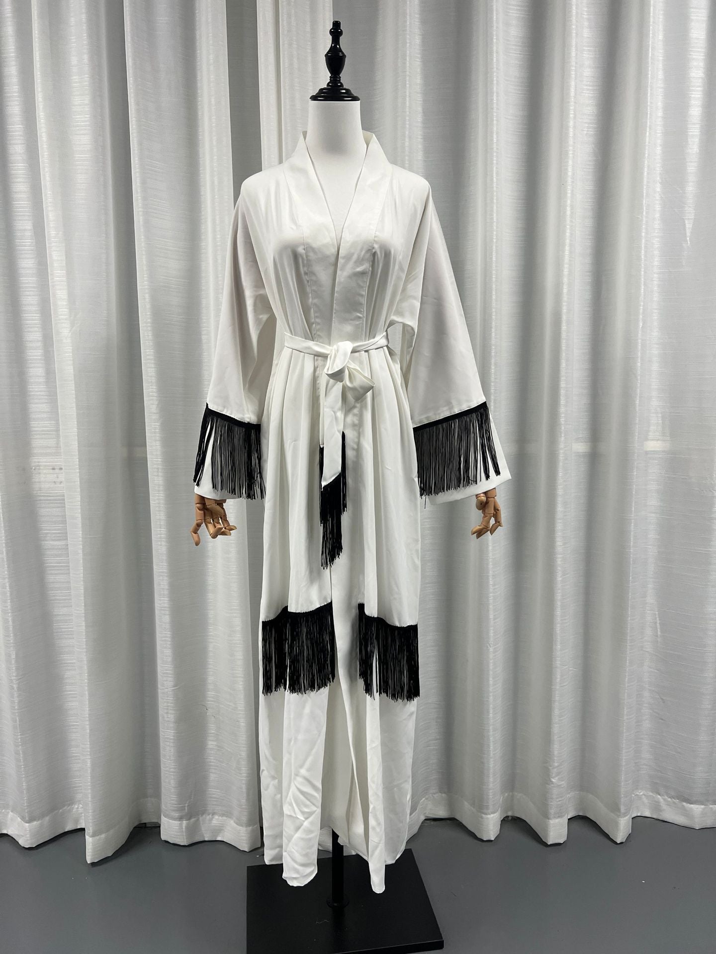 Tassel Abaya Coat Fashion Robe Dress Dubai