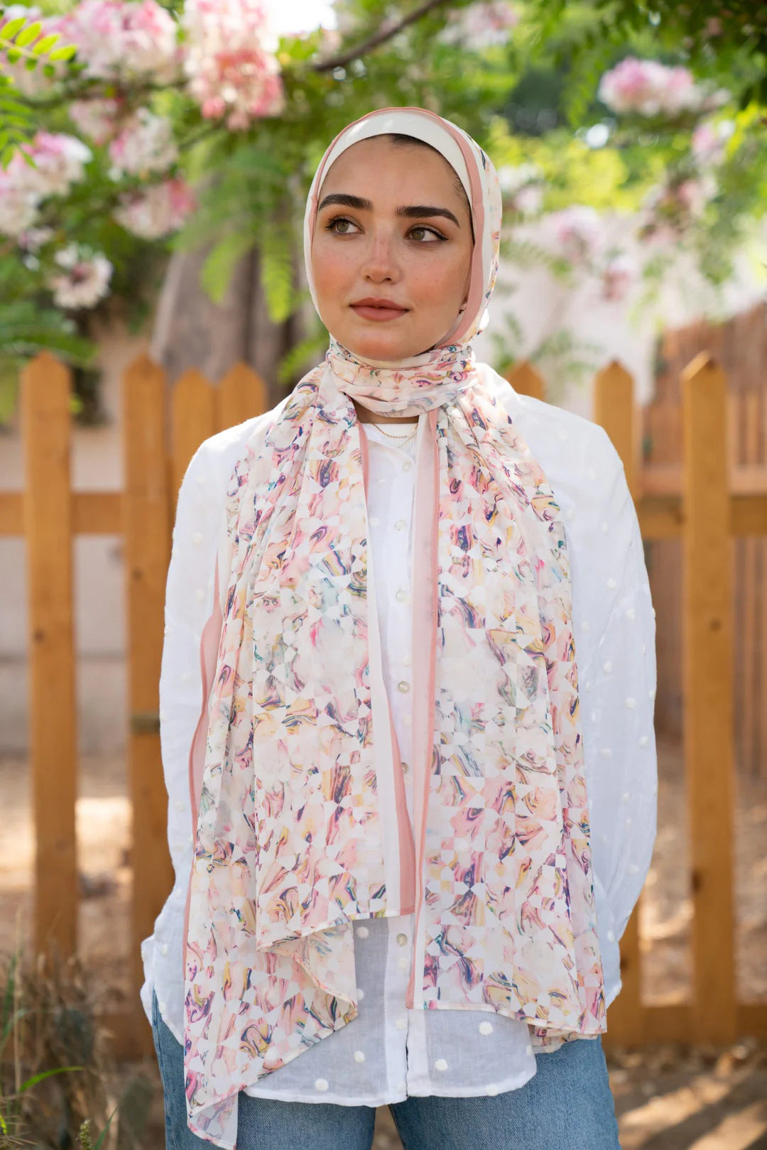 Satin Printed Head Wrap Scarf Elegant Shawl