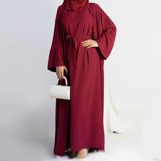 Two-Piece Tie Robe Set in Dubai Modest Wear