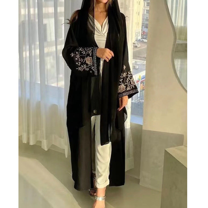 Embroidered Loose Cardigan Robe Dubai Style