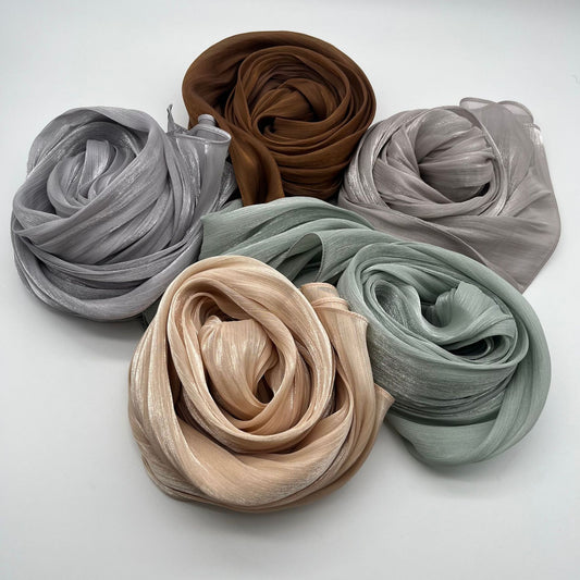 Shiny Satin Fashion Scarf Elegant Malay Style