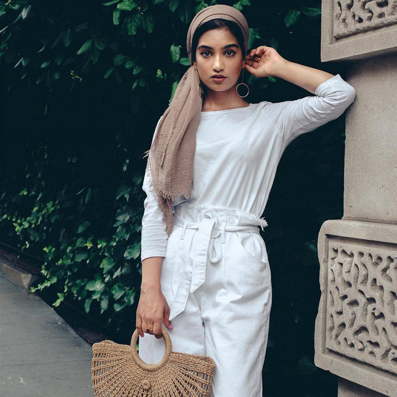 Bubble Plain Soft Cotton Scarf Wrap For Women