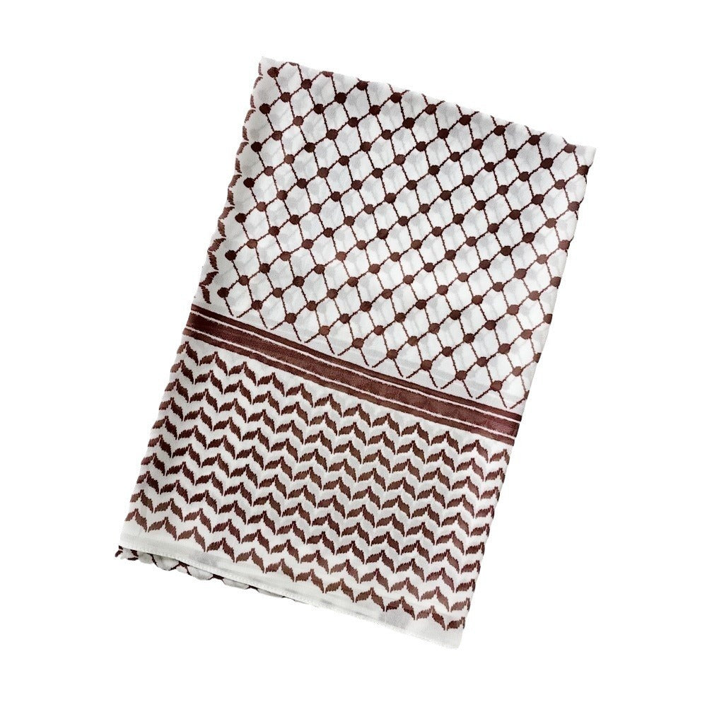 Chiffon Plaid Printed Arabic Style Fashion Scarf