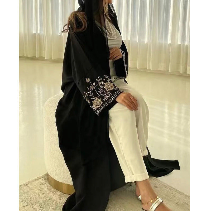 Embroidered Loose Cardigan Robe Dubai Style