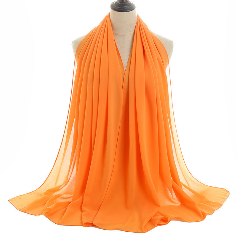 Pearl Chiffon Monochrome Women Scarf