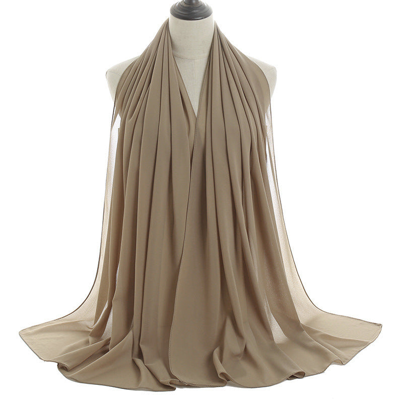 Pearl Chiffon Monochrome Women Scarf