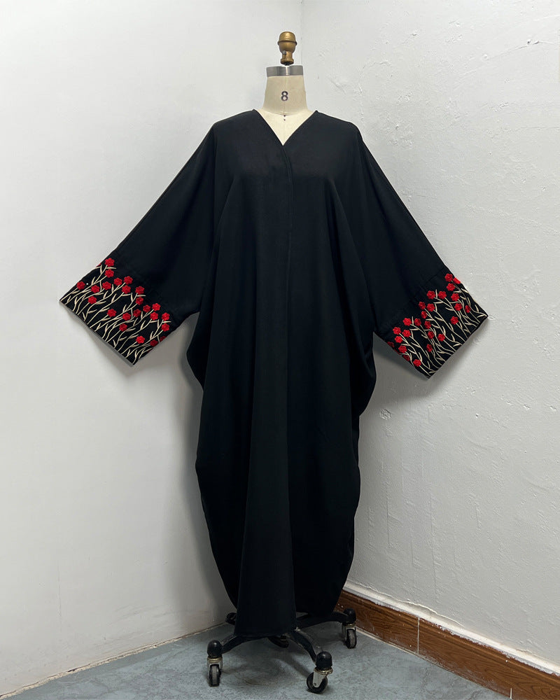 Embroidered Loose Cardigan Robe Dubai Style