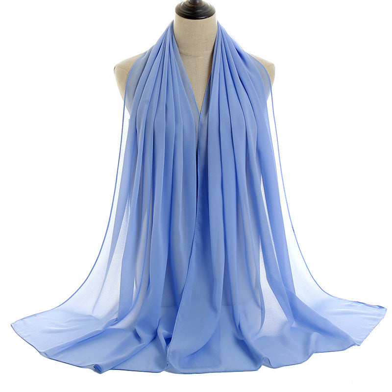 Pearl Chiffon Monochrome Women Scarf