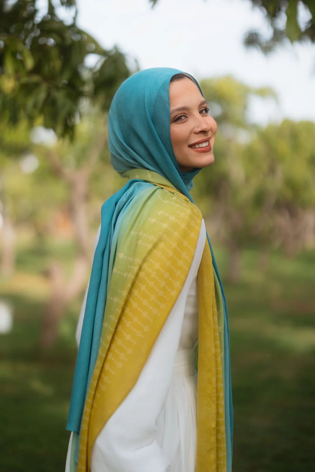 Satin Printed Head Wrap Scarf Elegant Shawl