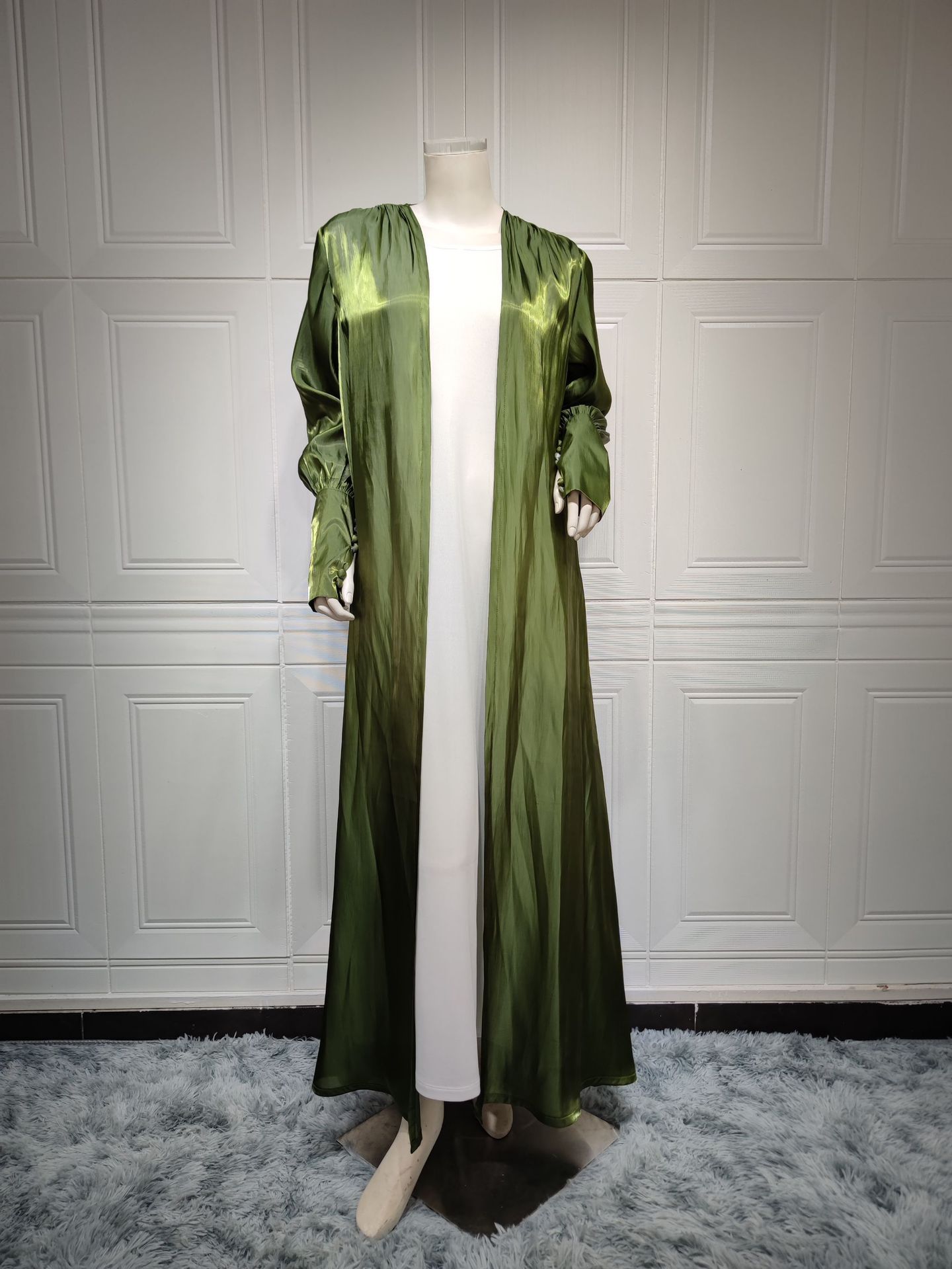Satin Cardigan Gown Elegant Style Dubai