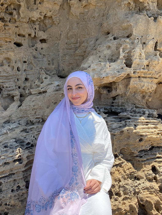 Satin Printed Head Wrap Scarf Elegant Shawl