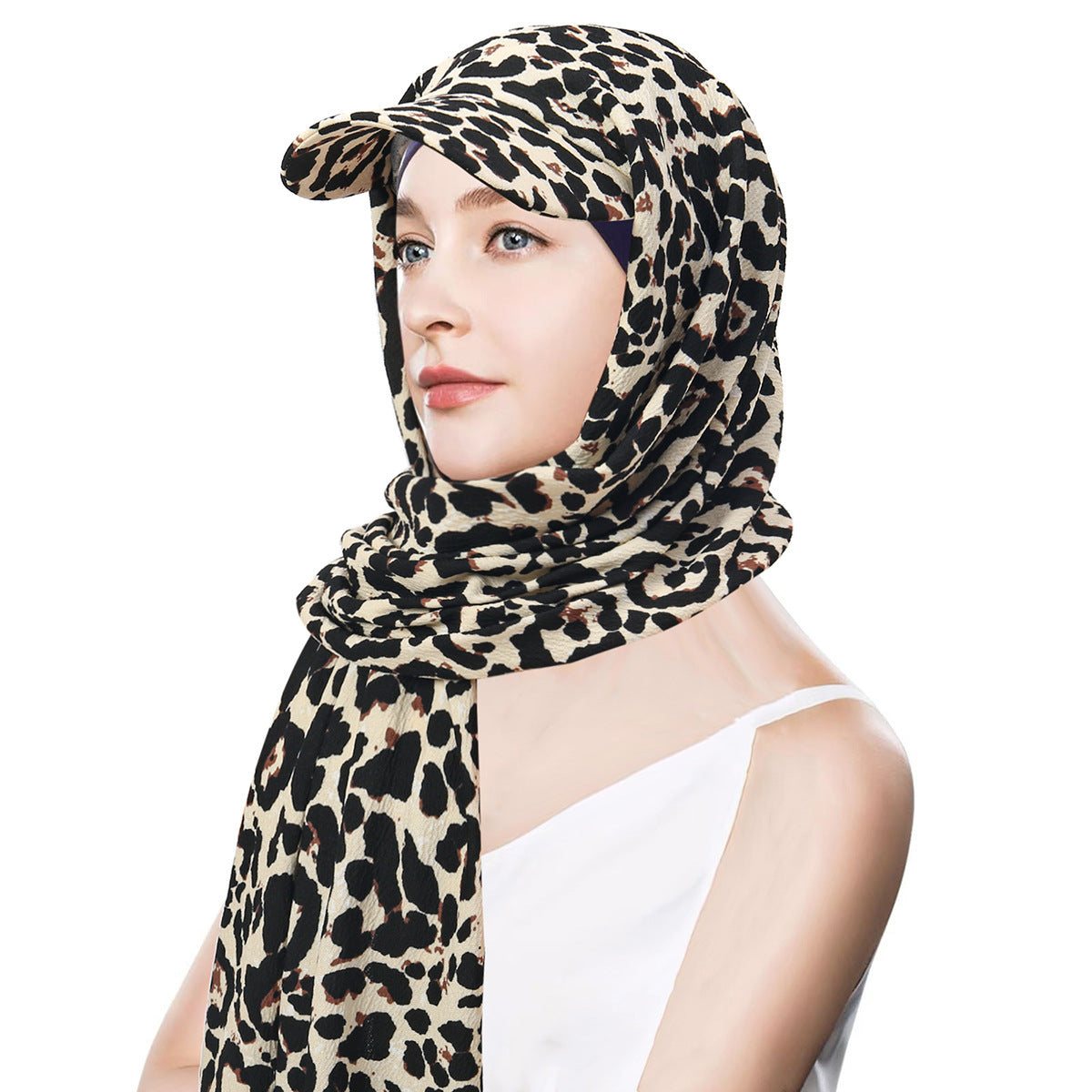 Solid Color Scarf Hat Pullover Women Middle East