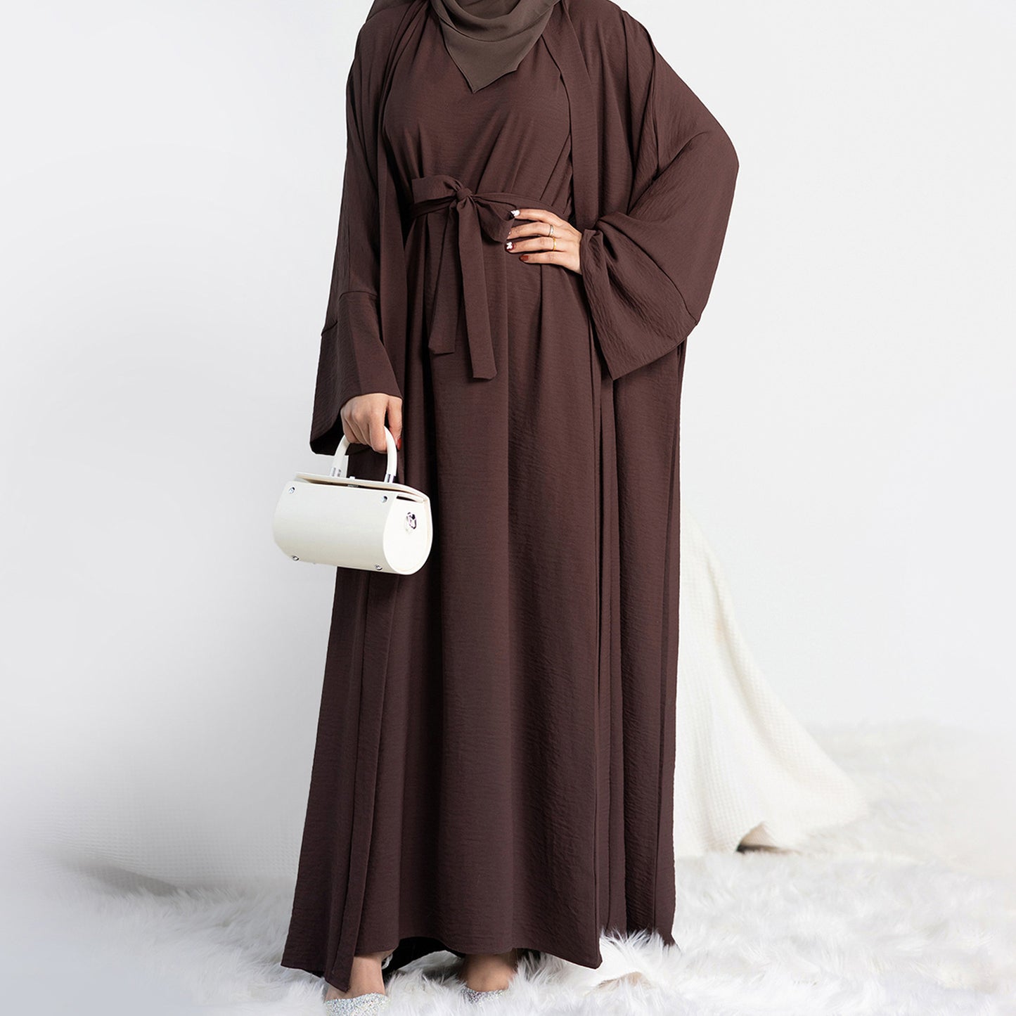 Two-Piece Tie Robe Set in Dubai Modest Wear