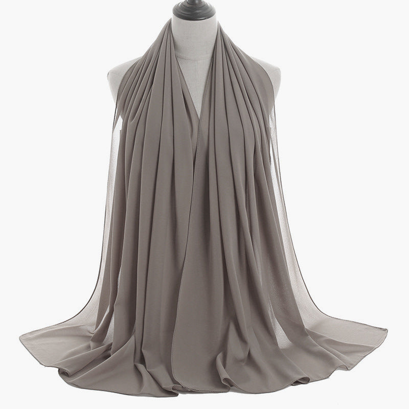 Pearl Chiffon Monochrome Women Scarf