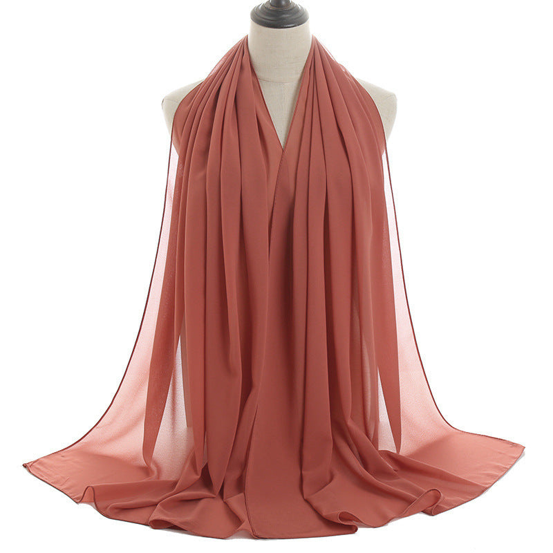 Pearl Chiffon Monochrome Women Scarf