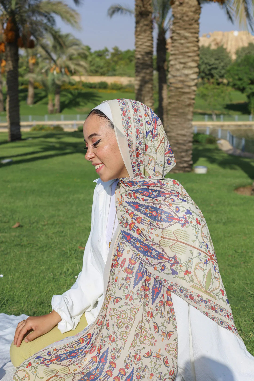 Satin Printed Head Wrap Scarf Elegant Shawl