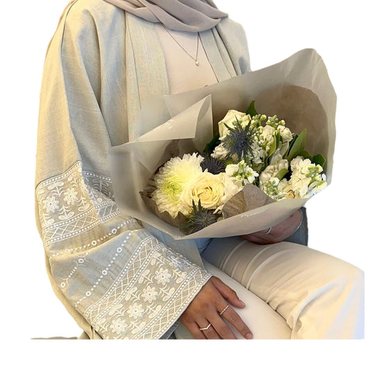 Saudi Middle East Embroidered Elegant Cardigan Robe