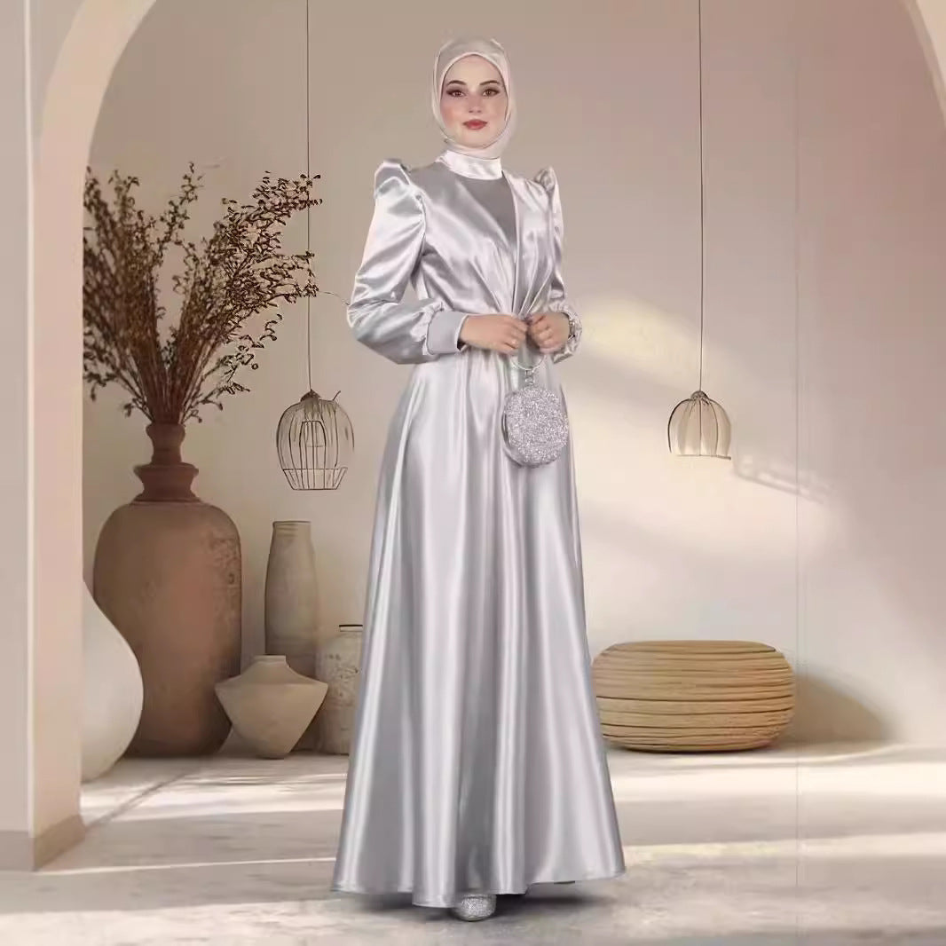 Graceful Satin Long Dress for Elegant Women