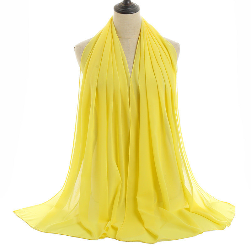 Pearl Chiffon Monochrome Women Scarf