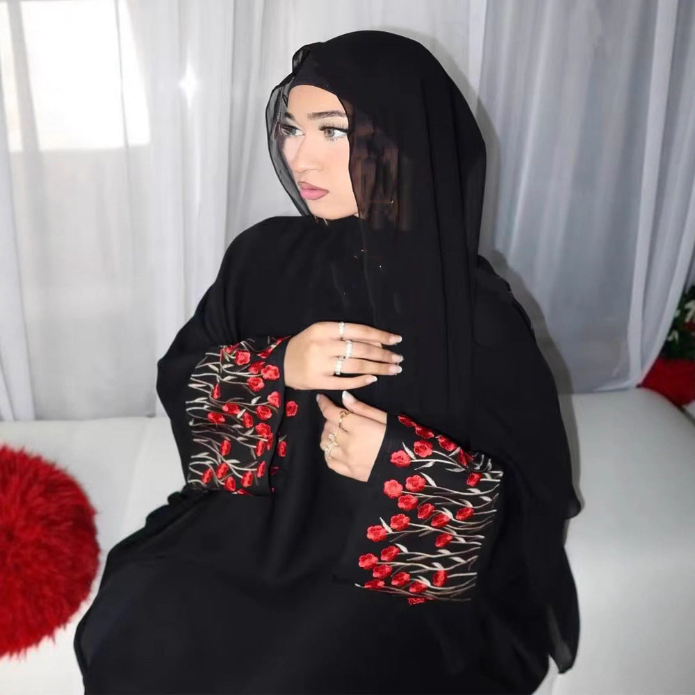 Embroidered Loose Cardigan Robe Dubai Style