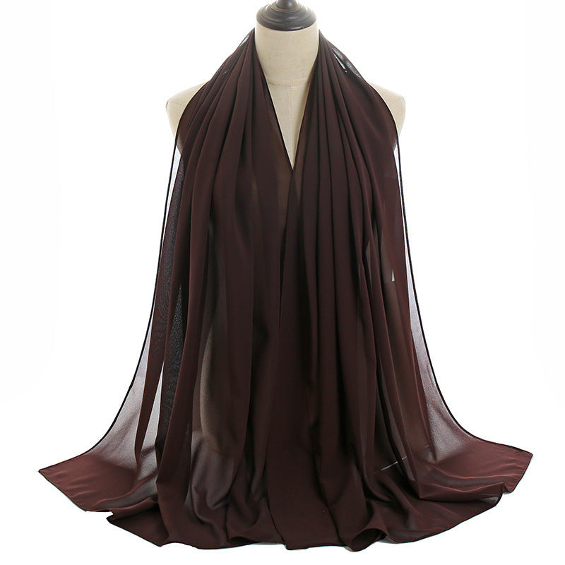 Pearl Chiffon Monochrome Women Scarf