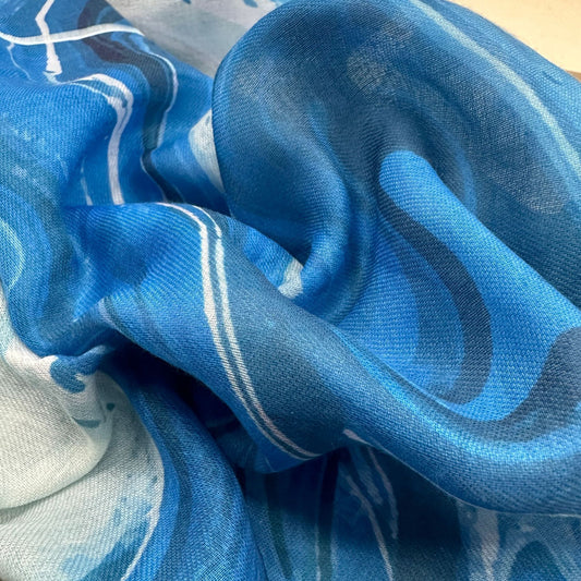Satin Printed Head Wrap Scarf Elegant Shawl