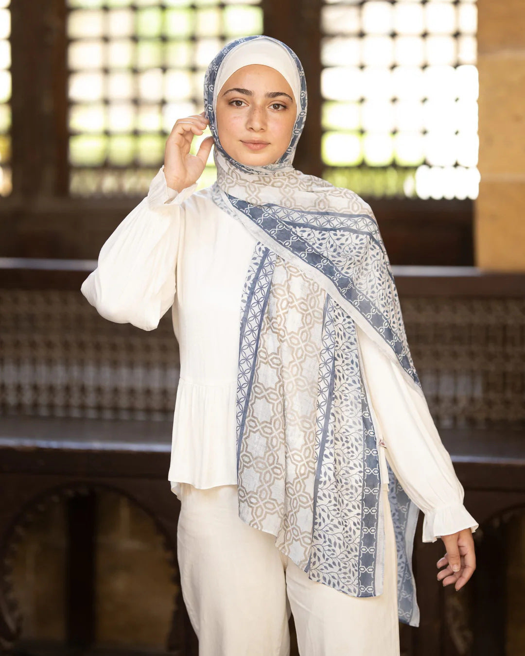 Satin Printed Head Wrap Scarf Elegant Shawl