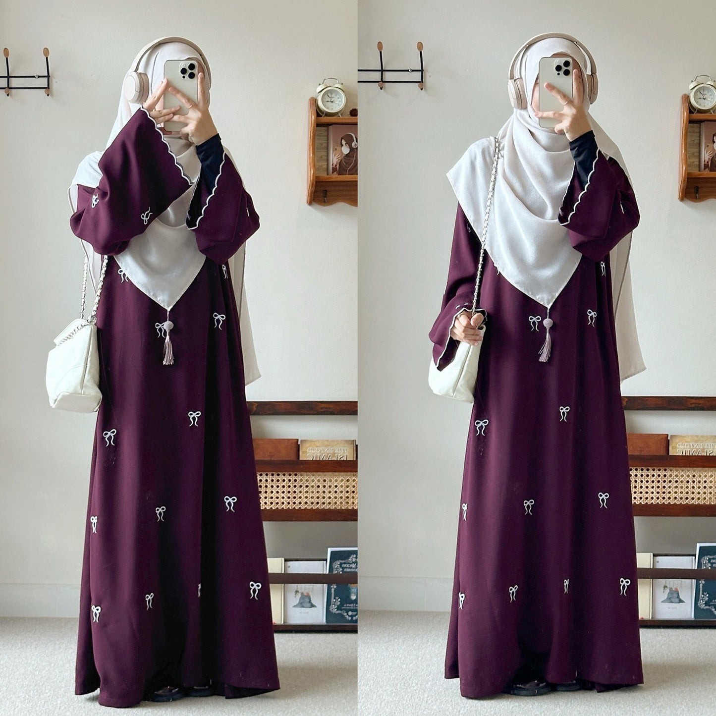 Bowknot Embroidery Elegant Dress Dubai