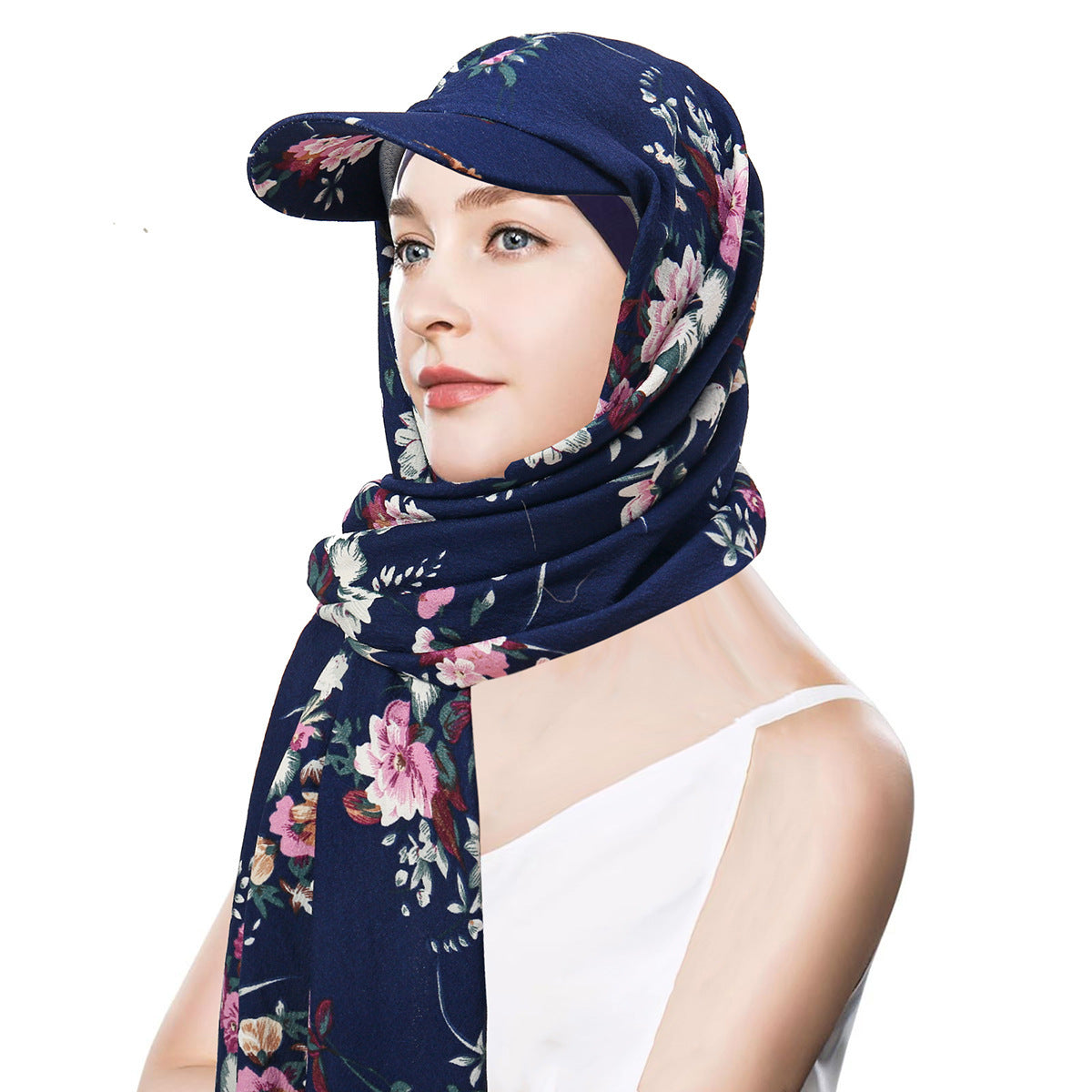 Solid Color Scarf Hat Pullover Women Middle East