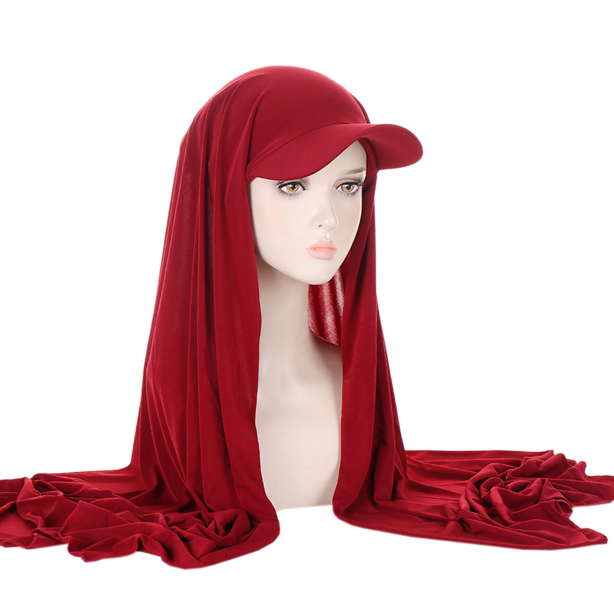 Solid Color Scarf Hat Pullover Women Middle East