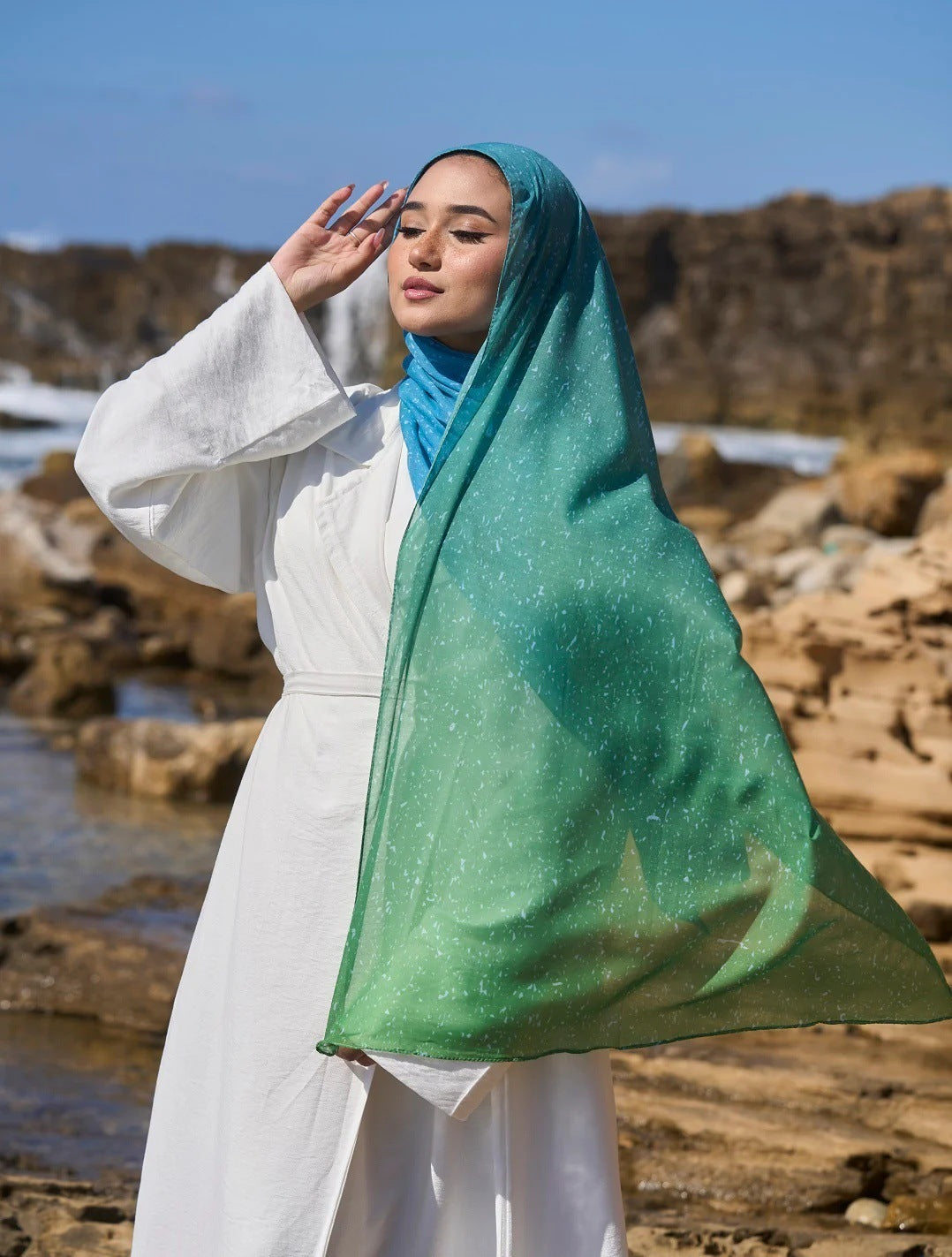 Satin Printed Head Wrap Scarf Elegant Shawl